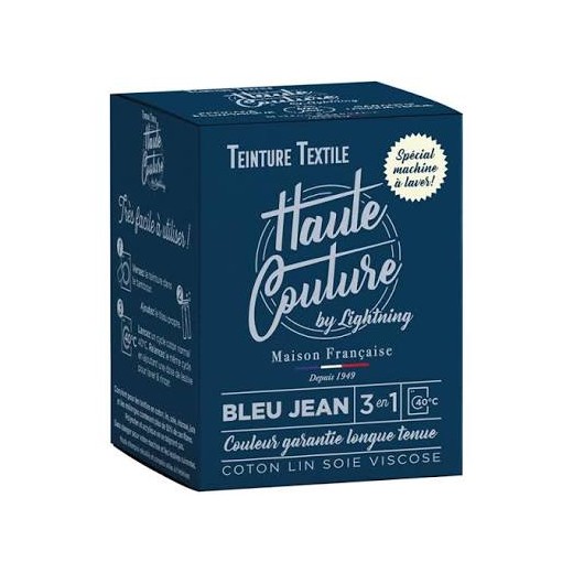 Teinture textile haute couture bleu jean avec sel plus fixateur 350g