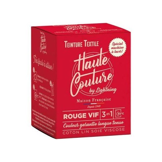 Teinture textile haute couture rouge vif avec sel plus fixateur 350g