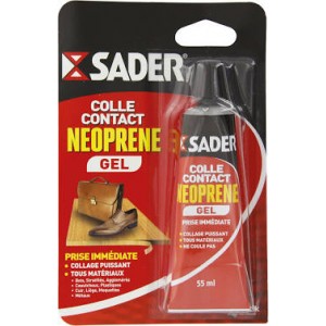 Colle contact néoprène gel Sader tube 55ml